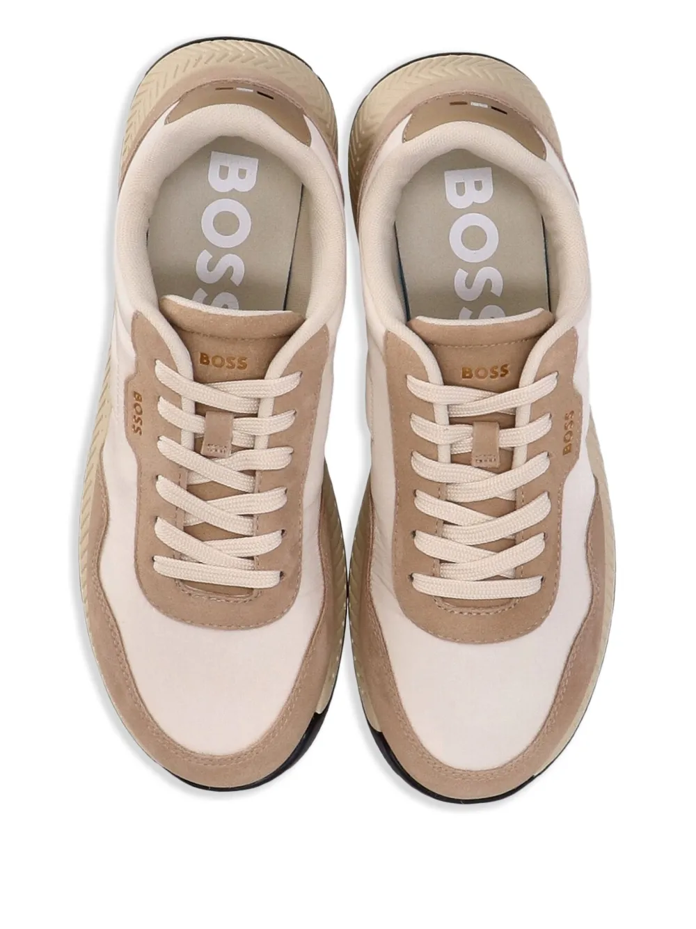 BOSS suede-panelled trainers Neutrals