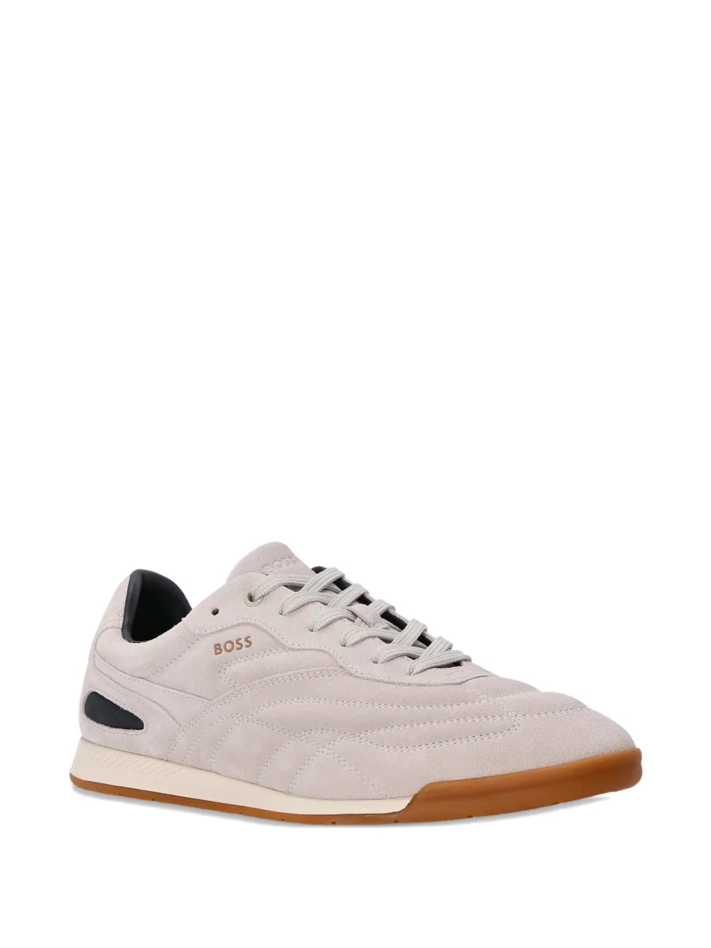 BOSS Sneakers met suède vlak Beige