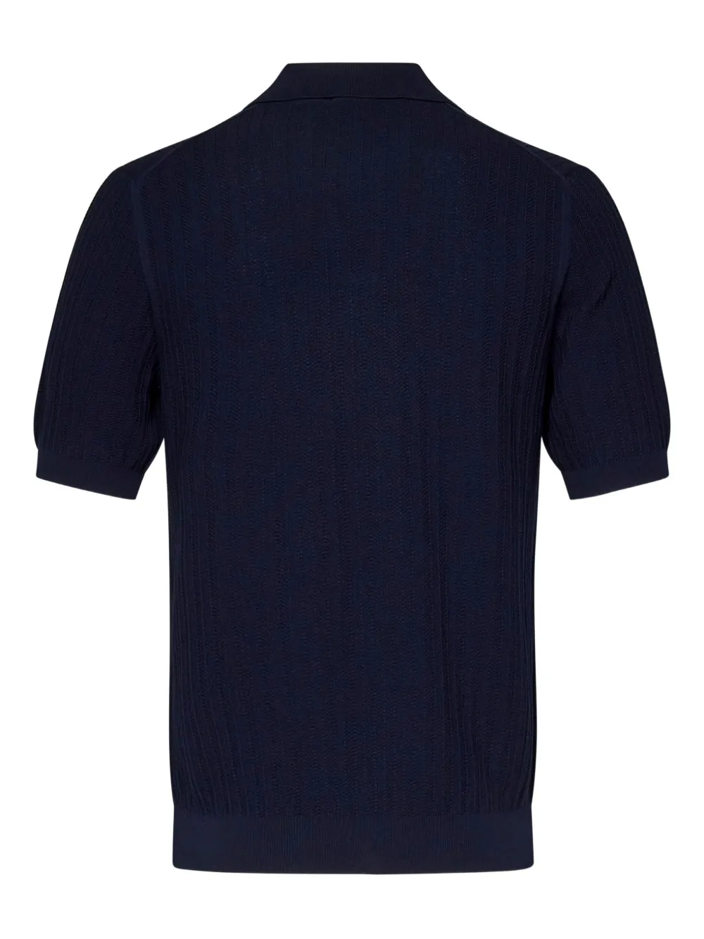 Malo Geribbeld poloshirt Blauw