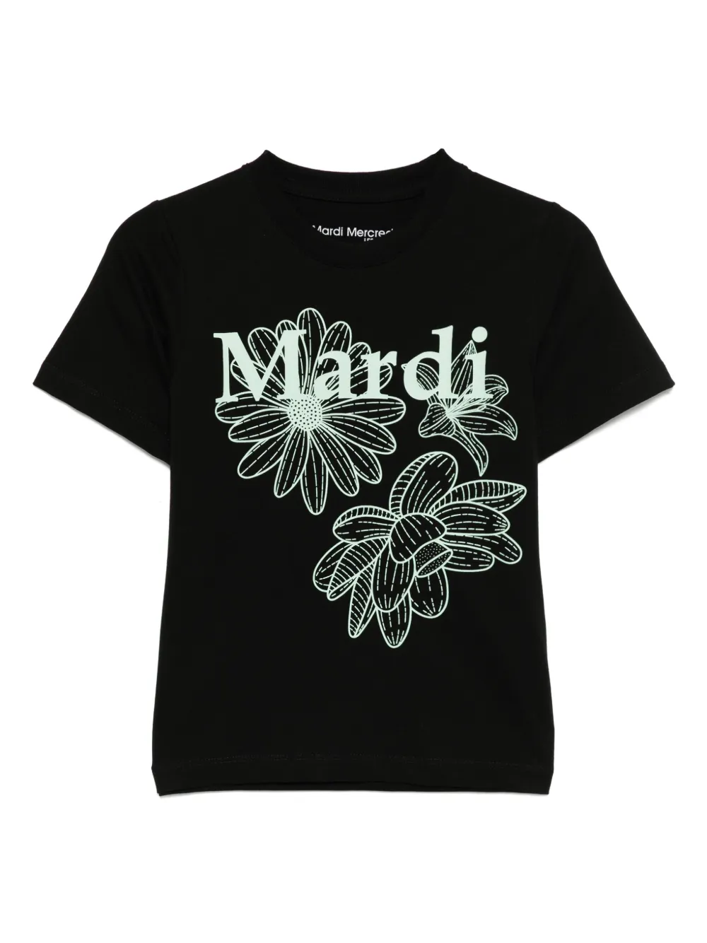 Mardi Mercredi Les Petites トリプルフラワー Tシャツ - ブラック Mardi Mercredi Les Petites トリプルフラワー Tシャツ - ブラック