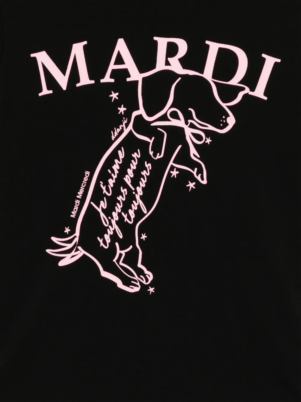 Mardi Mercredi Les Petites Swing The Tail Ddanji T-shirt Zwart