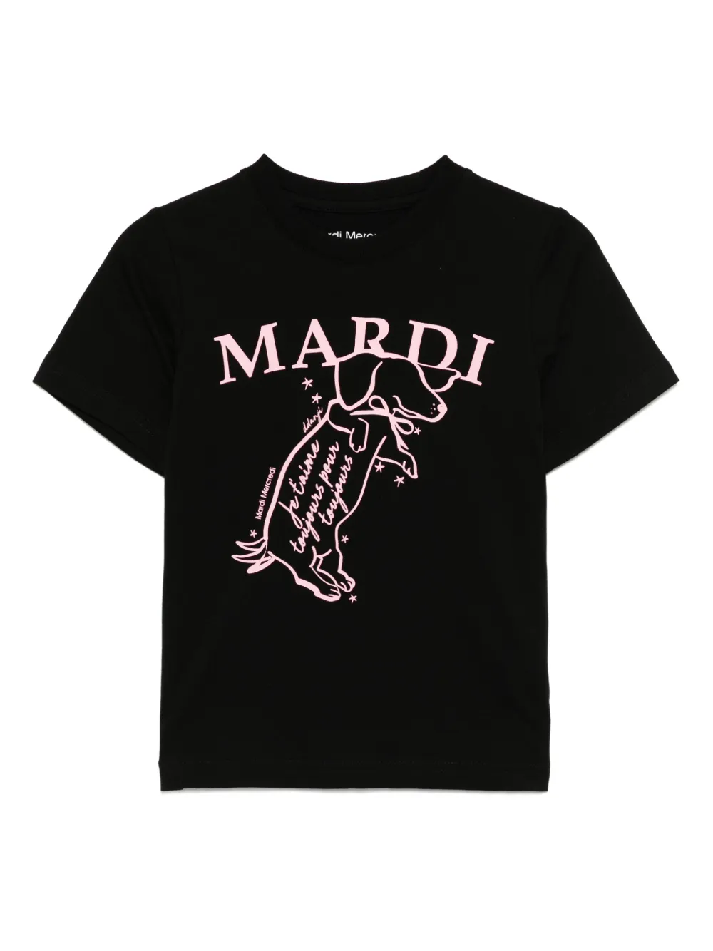 Mardi Mercredi Les Petites Swing The Tail Ddanji Tシャツ - ブラック Mardi Mercredi Les Petites Swing The Tail Ddanji Tシャツ - ブラック