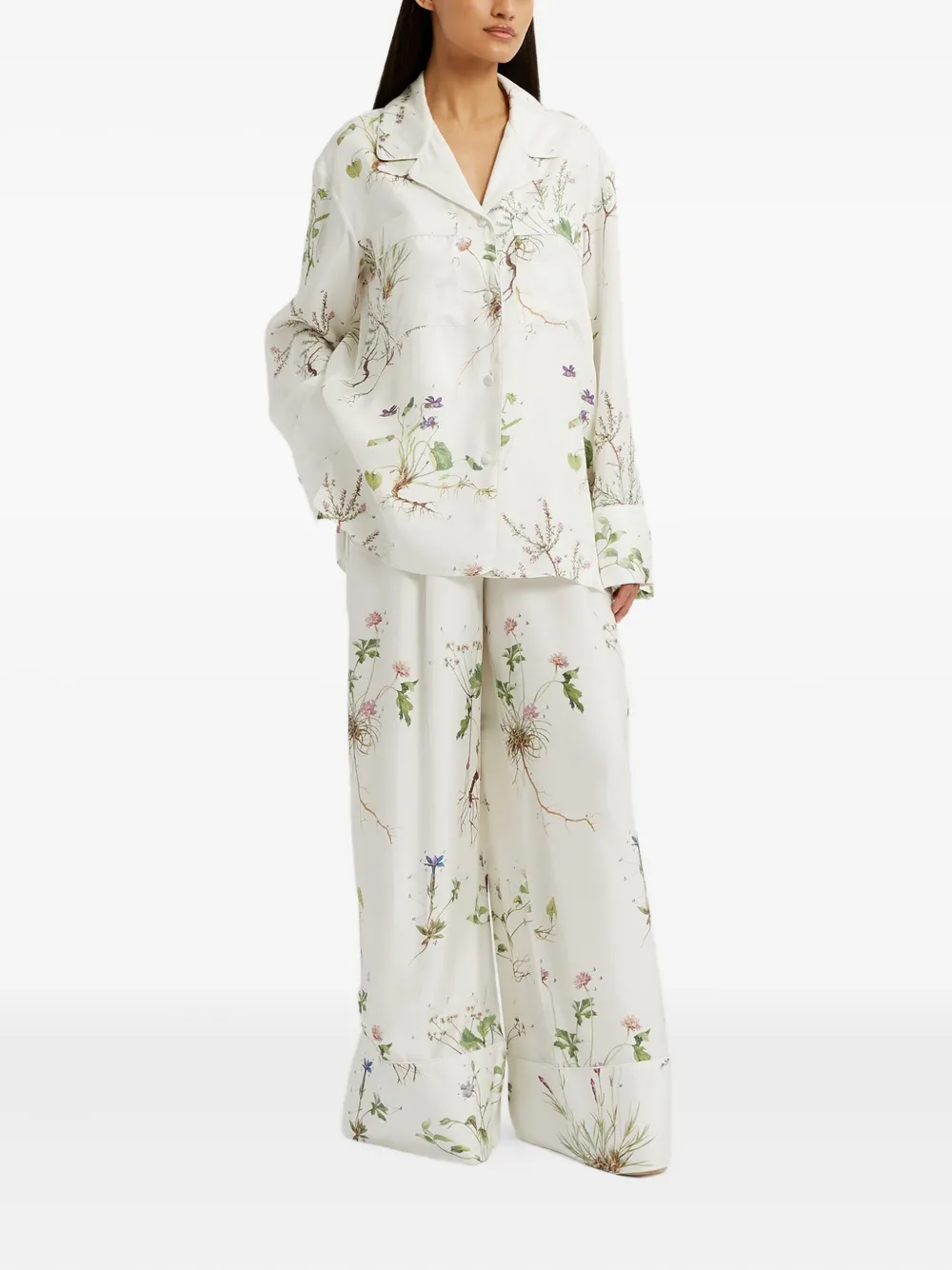 ERDEM FLORAL-PRINT SILK SHIRT