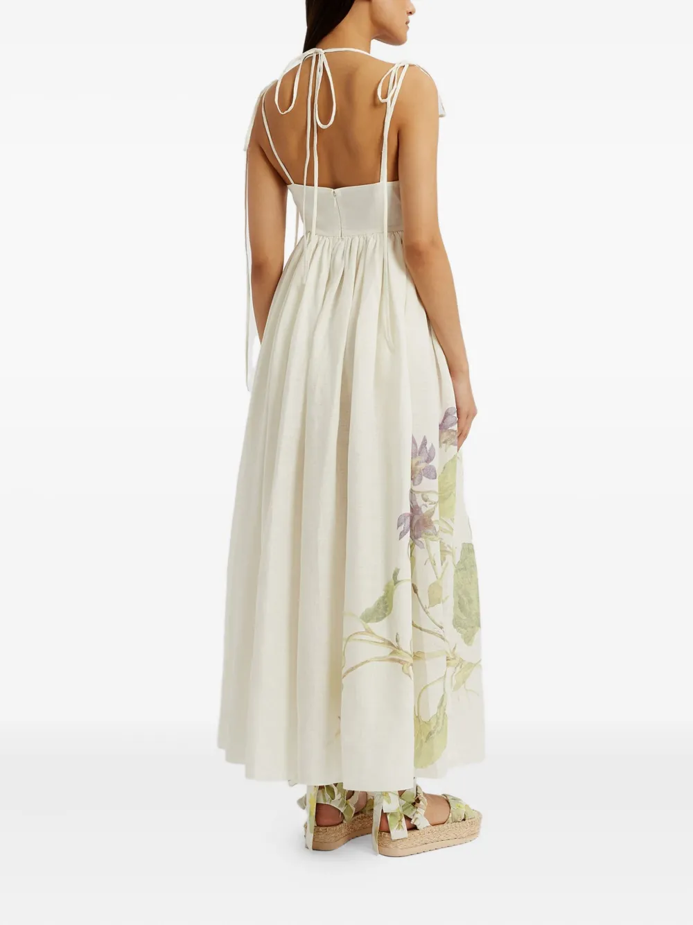 ERDEM Midi-jurk met bloemenprint Wit