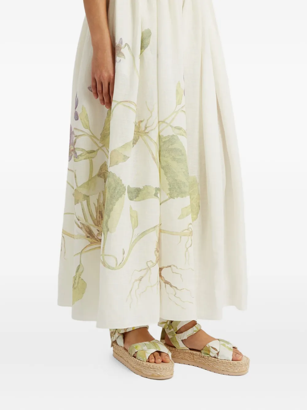 ERDEM Midi-jurk met bloemenprint Wit