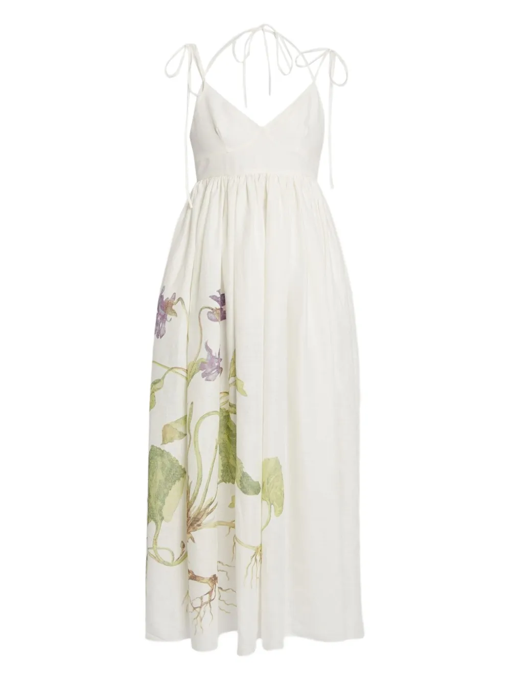 ERDEM Midi-jurk met bloemenprint Wit