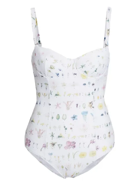 ERDEM traje de baño con estampado floral