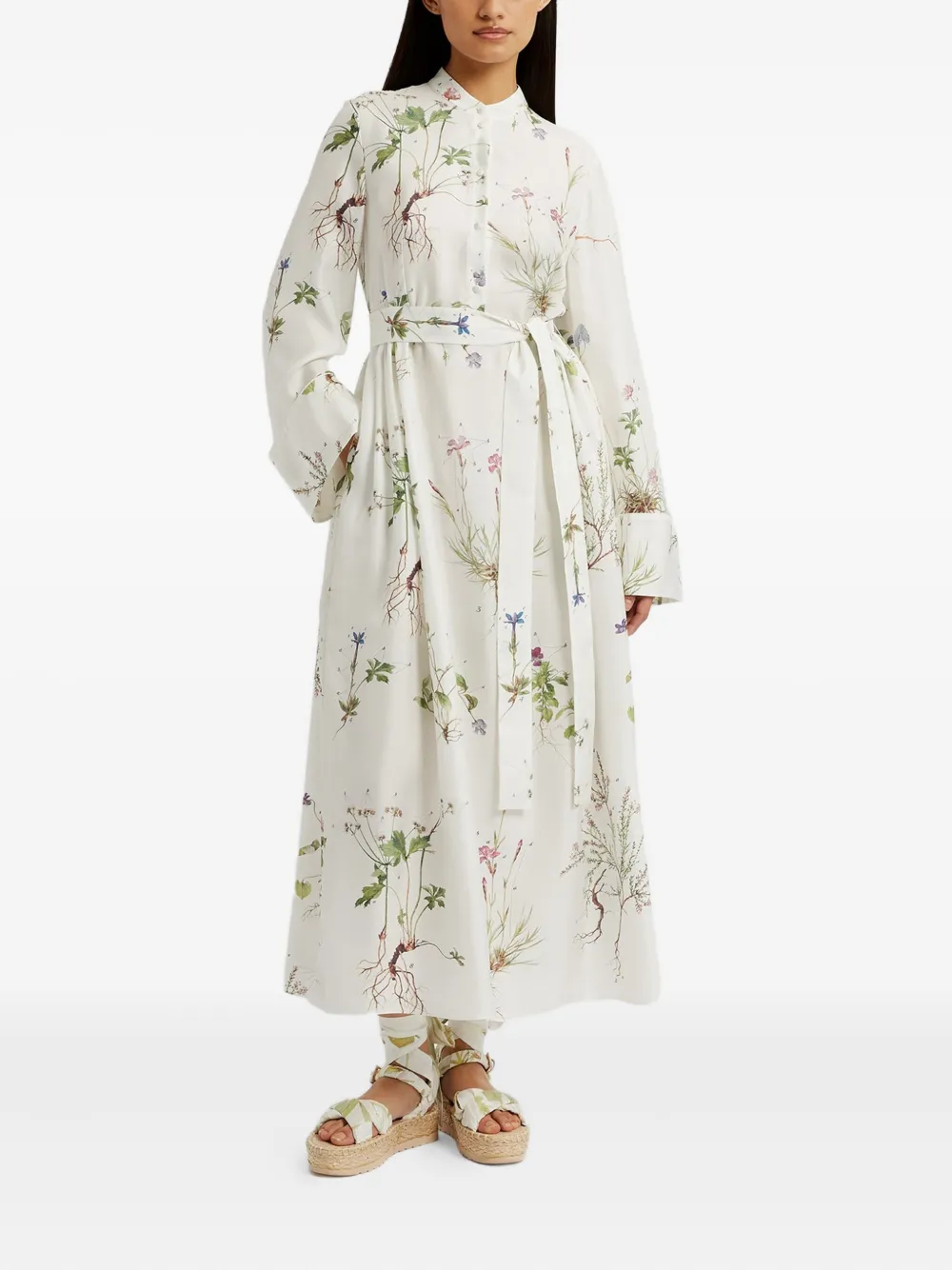 ERDEM Midi-jurk met lange mouwen Wit
