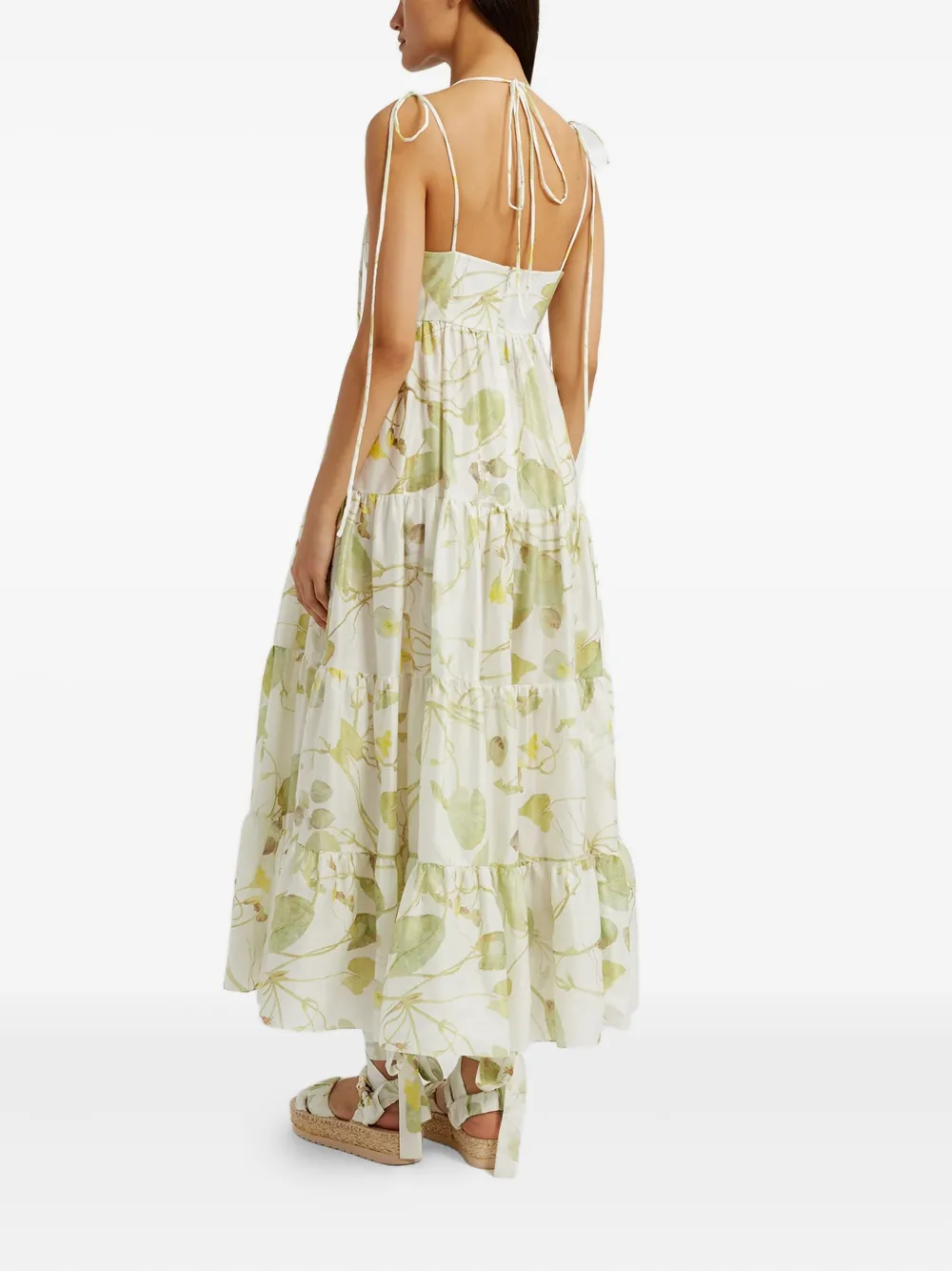 ERDEM LEAF-PRINT MAXI DRESS 