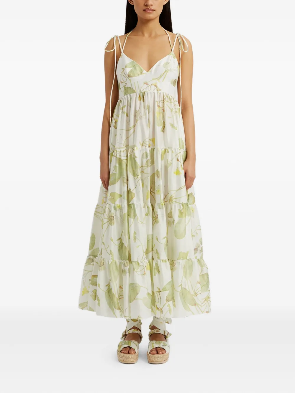 ERDEM Maxi-jurk met print - Wit