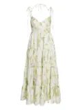 ERDEM leaf-print maxi dress - White