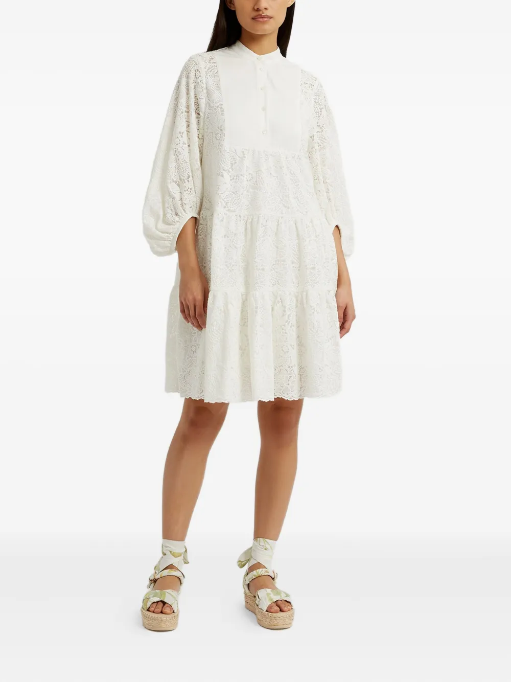 ERDEM HALF-SLEEVE MINI DRESS 