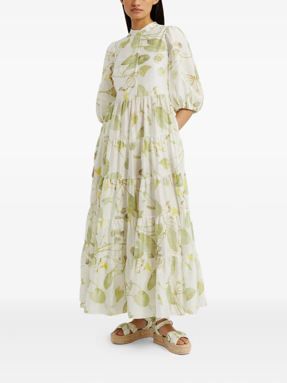 ERDEM SHORT-SLEEVE MIDI DRESS