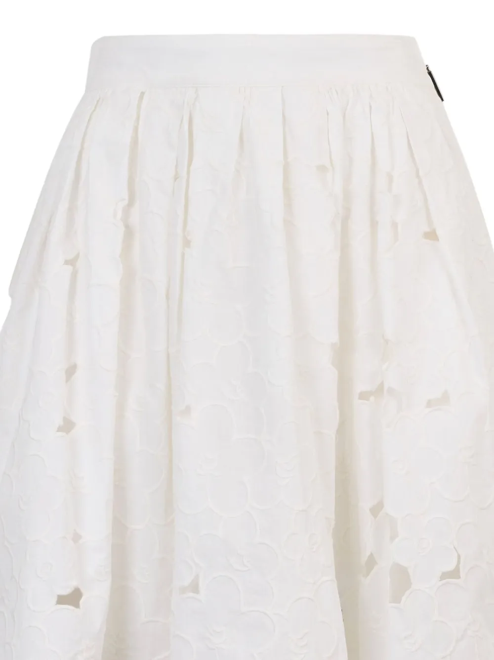 Shop Msgm Sangallo-lace Skirt In White