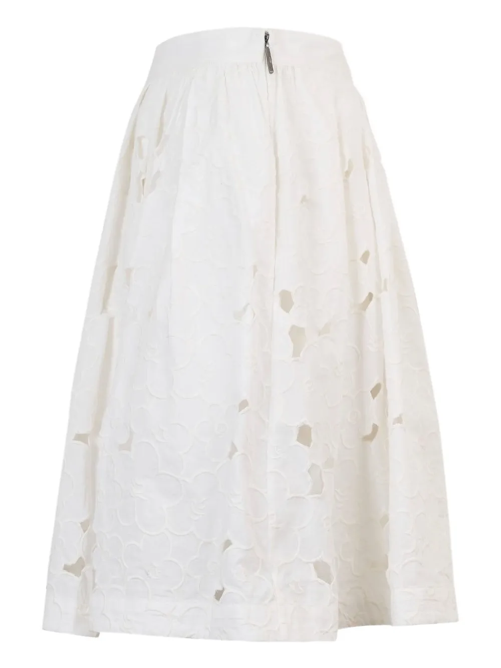 Shop Msgm Sangallo-lace Skirt In White