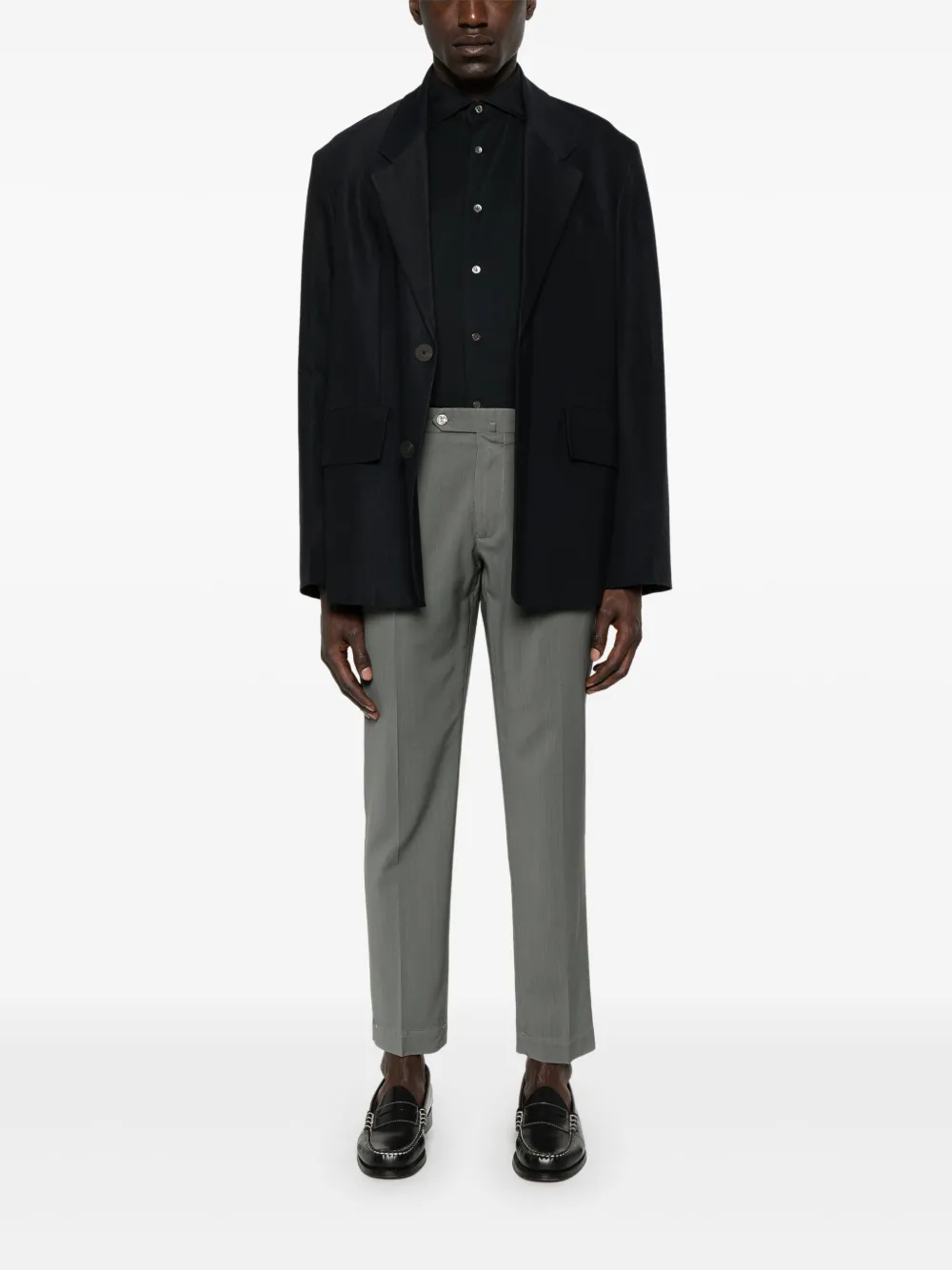 Mazzarelli Jersey overhemd - Zwart