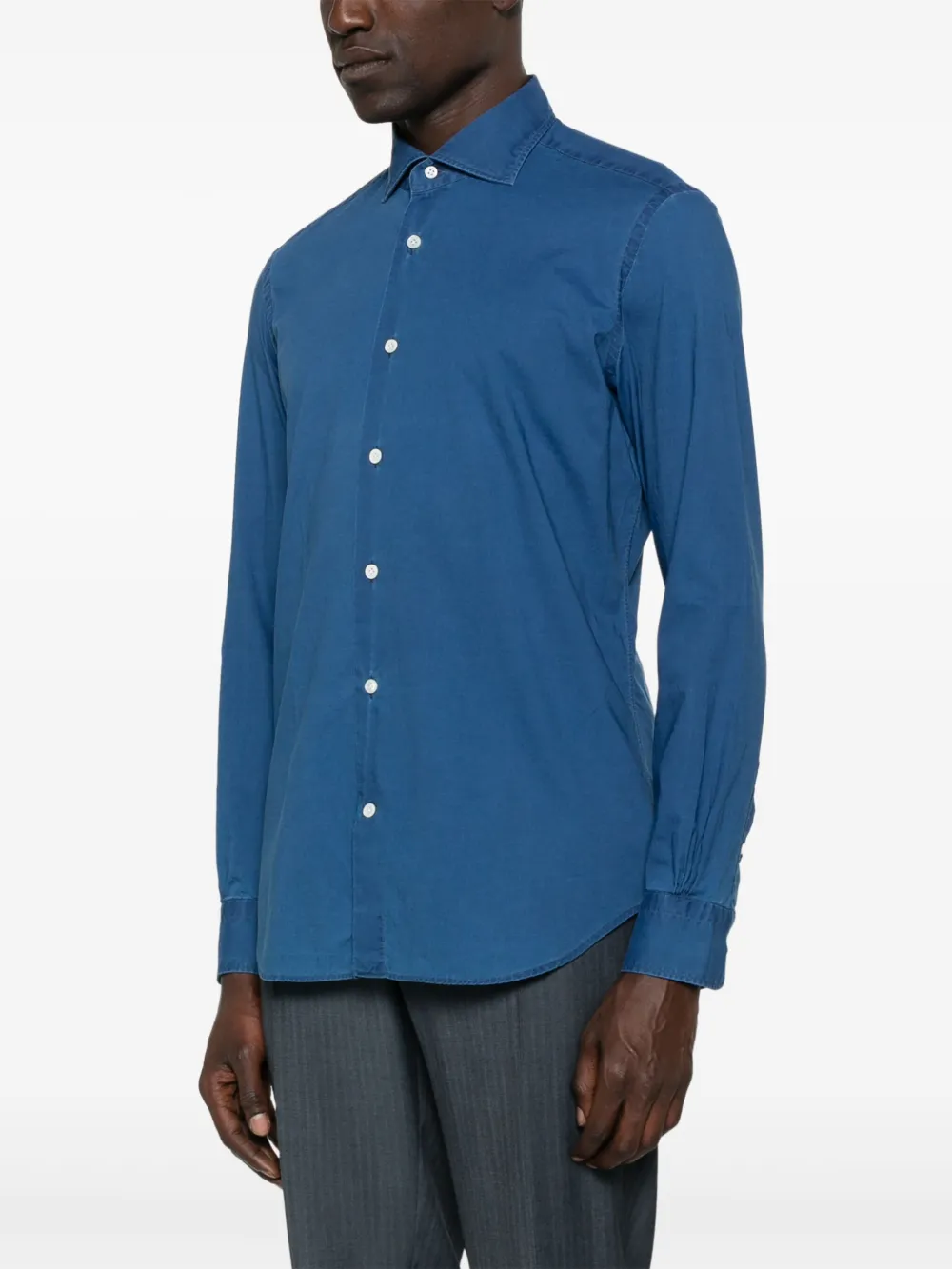 Mazzarelli Katoenen overhemd Blauw