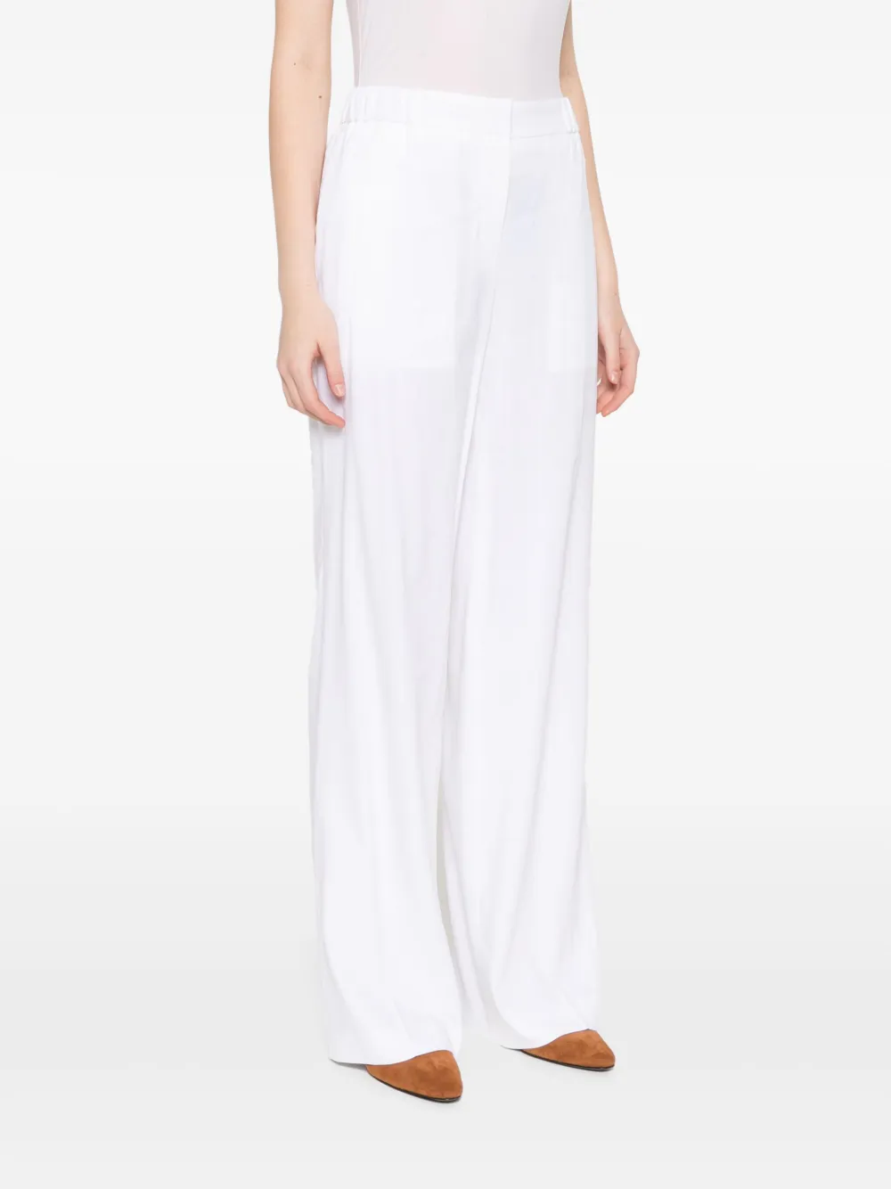 BOSS Broek met geplooid detail Wit