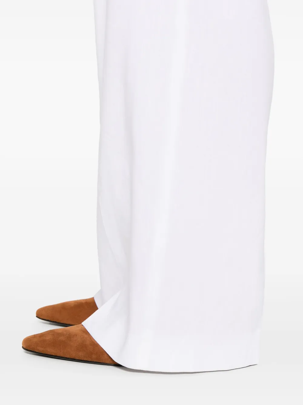 BOSS Broek met geplooid detail Wit