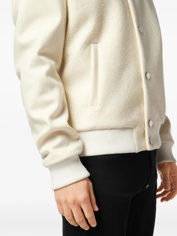 Philipp Plein rhinestone-embellished Bomber Jacket Neutrals FARFETCH IN
