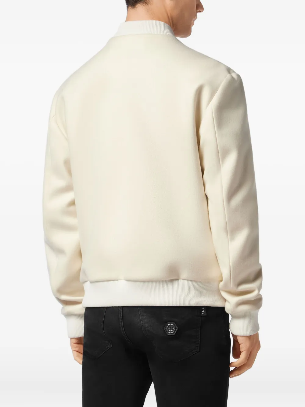 Philipp Plein Bomberjack verfraaid met stras Beige