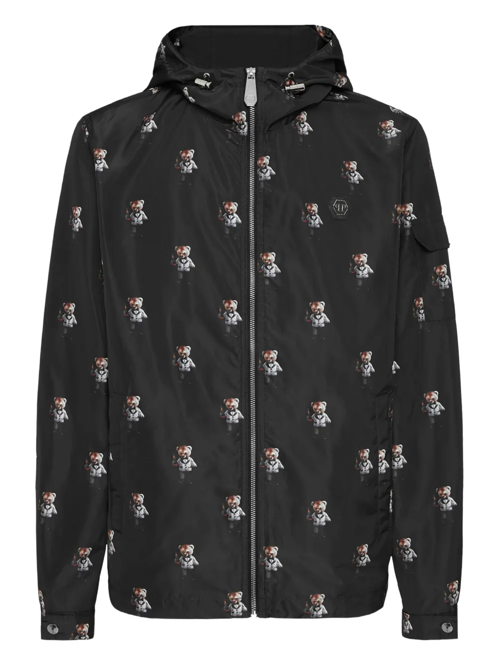 Philipp Plein Teddy Bear hooded jacket | Black | Image 1