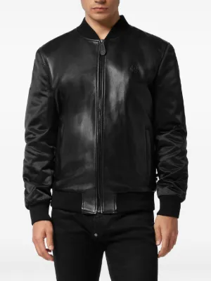 d*3様 フィリッププレイン　レザージャケット　最終値下げ Philipp Plein（フィリッププレイン）レザージャケット - FARFETCH