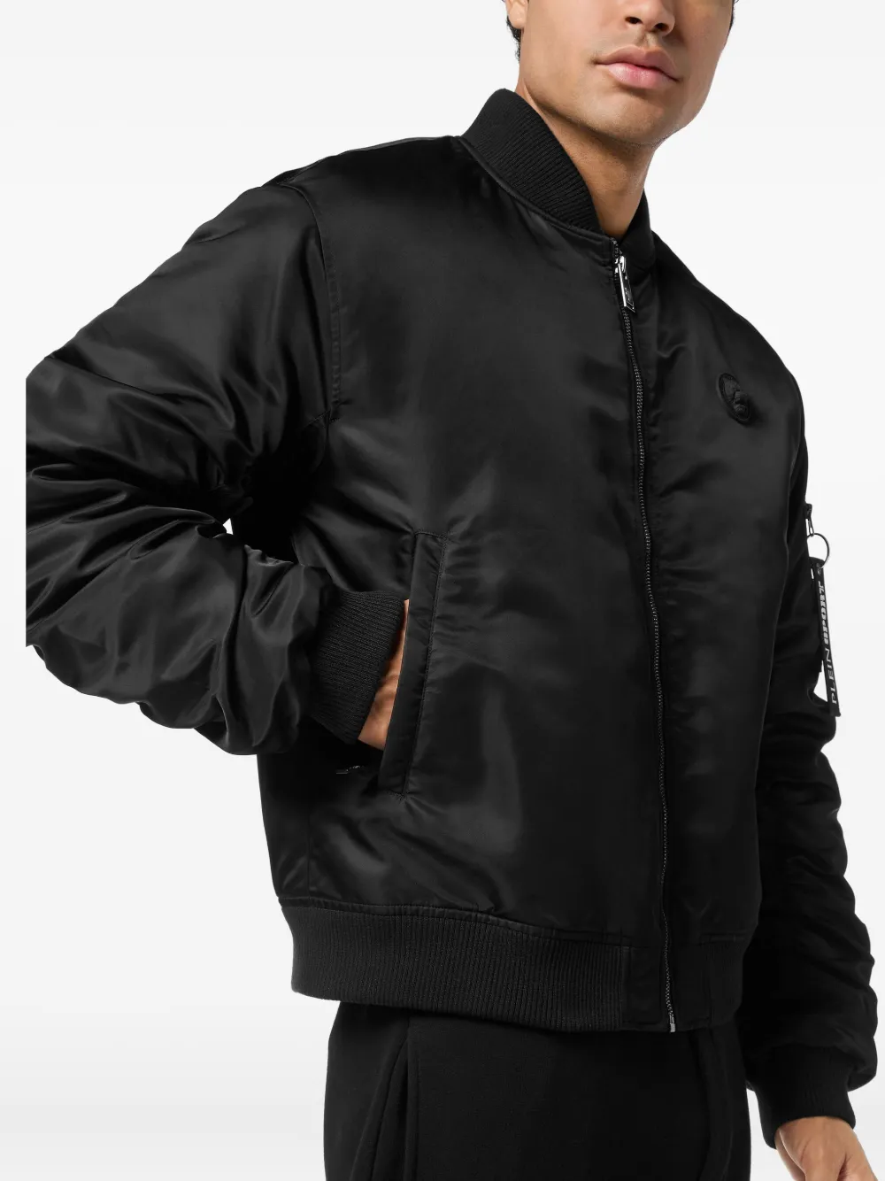 Plein Sport Bomberjack met logoplakkaat Zwart