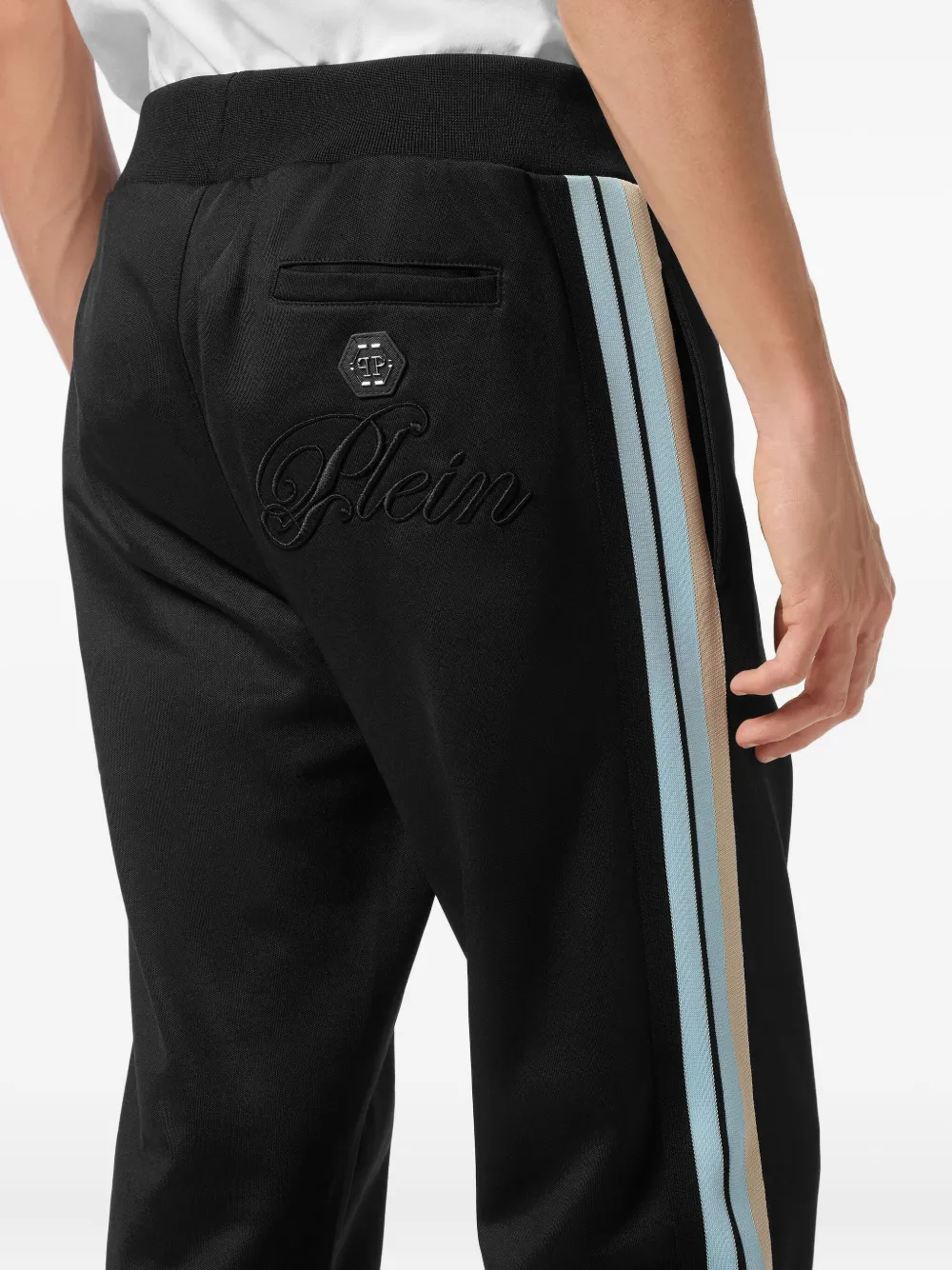 Philipp Plein Trainingsbroek met streep-detail Zwart