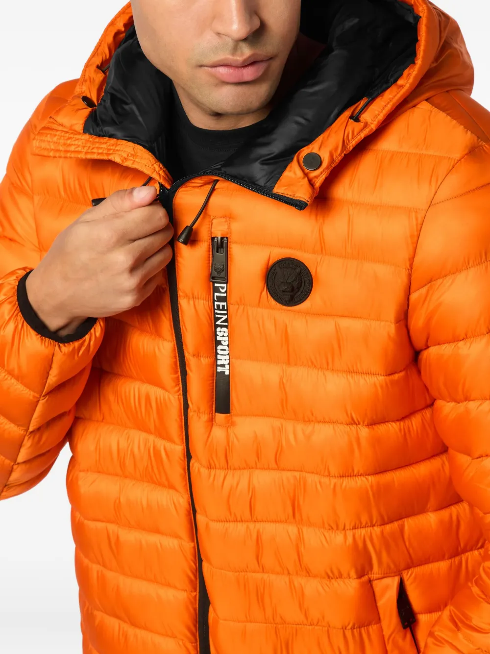 Plein Sport Gevoerd jack met capuchon Oranje