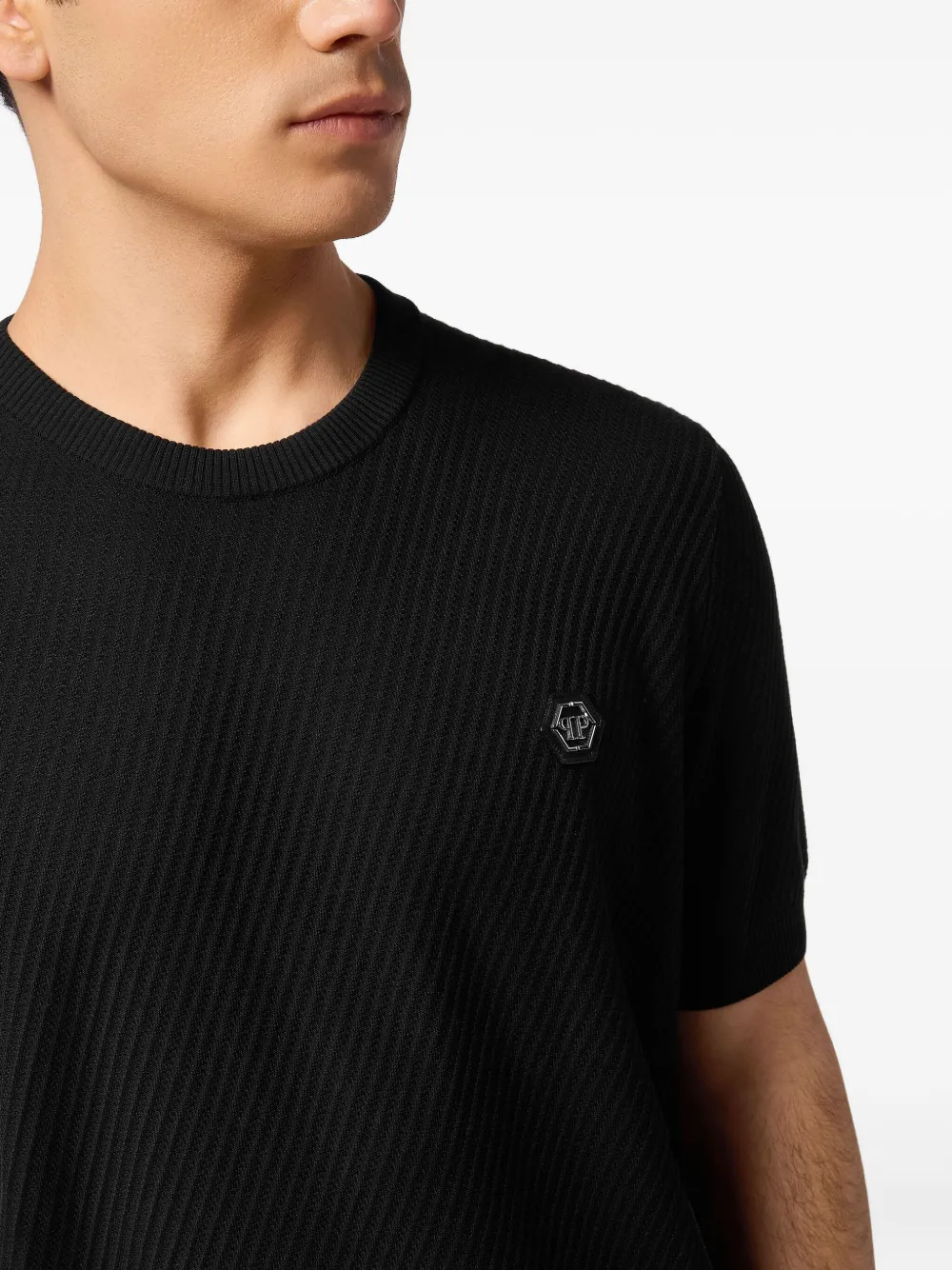 Philipp Plein T-shirt met logopatch Zwart