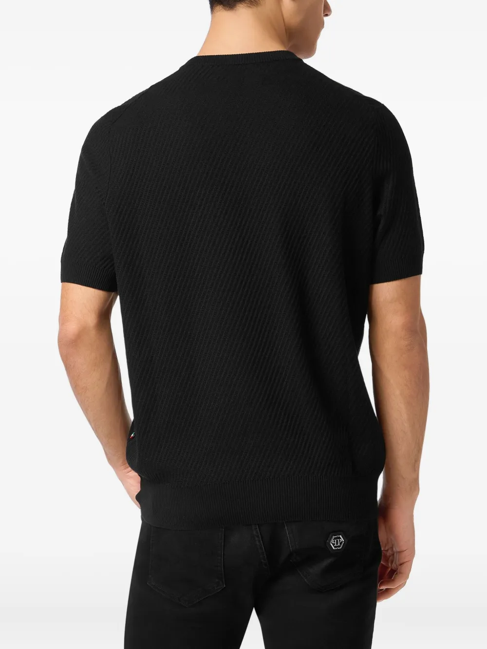 Philipp Plein T-shirt met logopatch Zwart