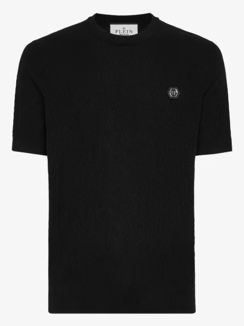Philipp Plein knited round neck T-shirt wool silk blend