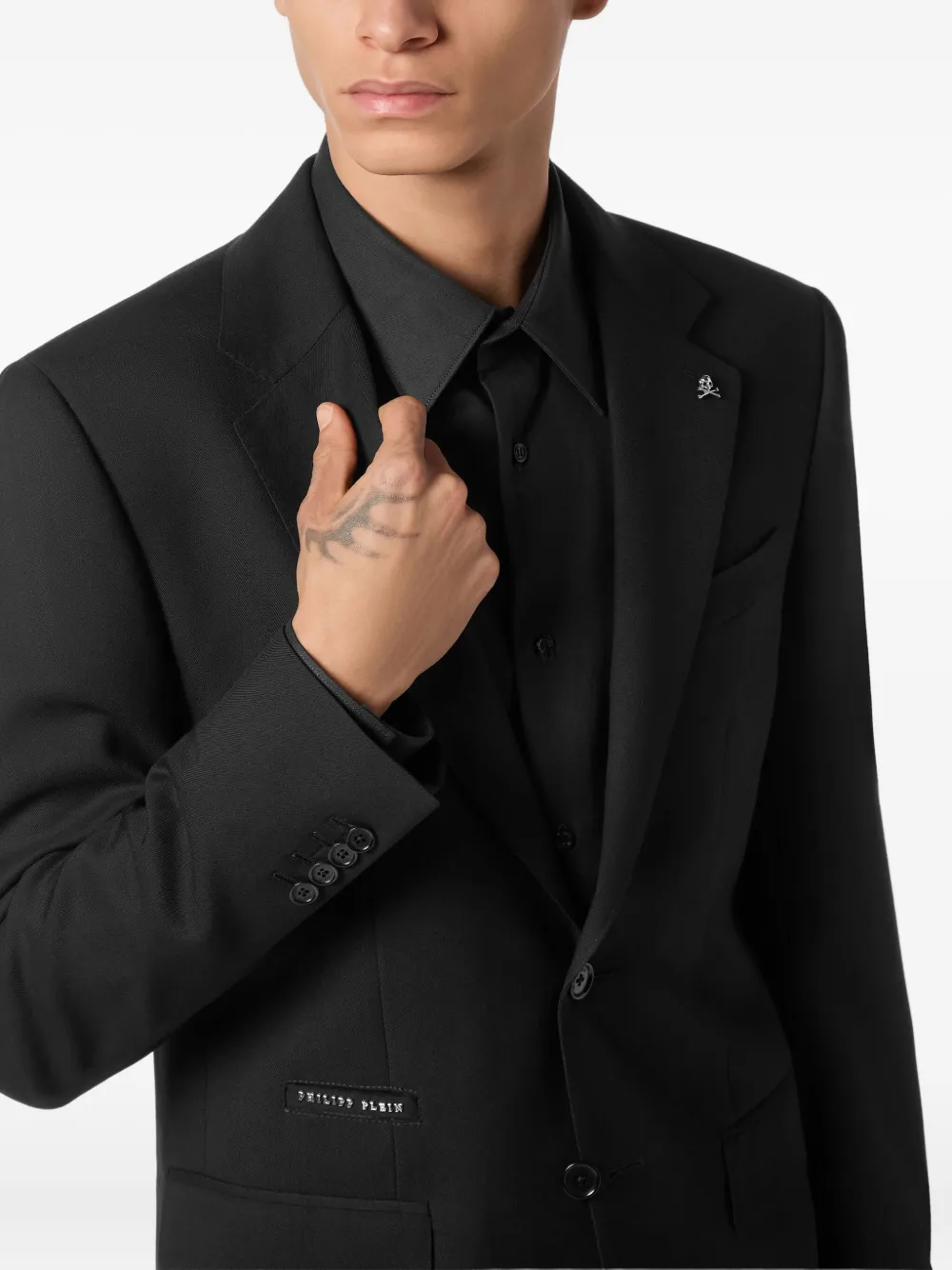 Philipp Plein Blazer met enkele rij knopen Zwart
