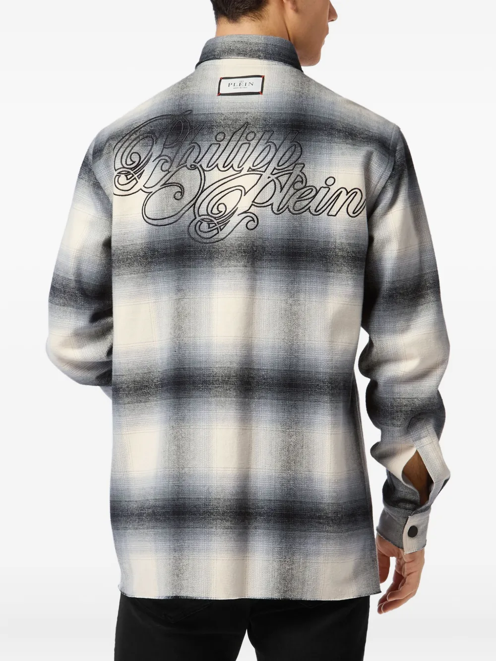 Philipp Plein Geruit shirtjack Beige