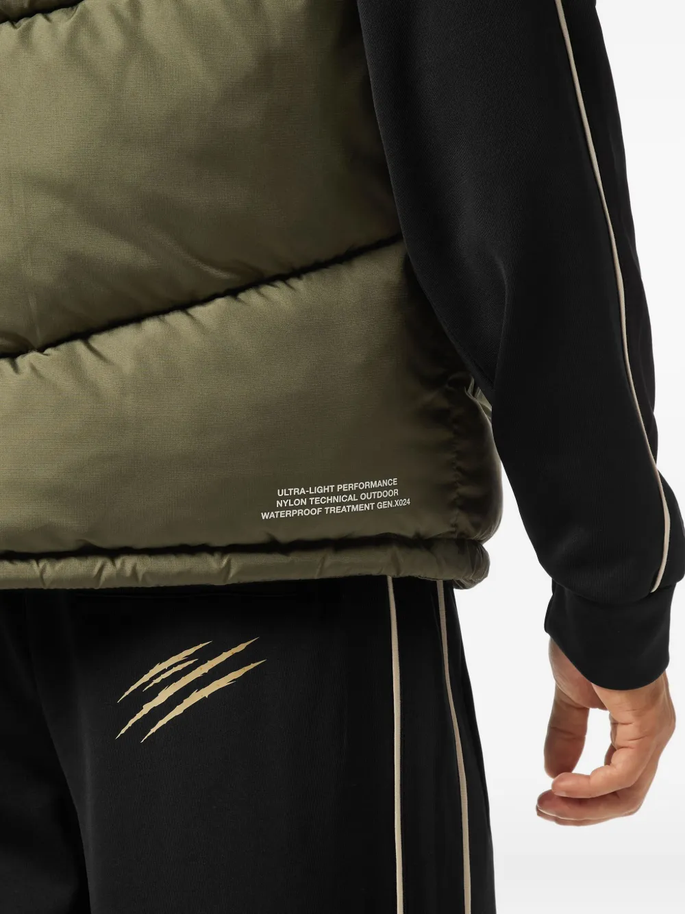Plein Sport Claw-print Quilted Gilet In Green