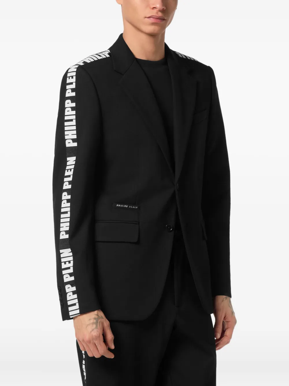 Philipp Plein Blazer met logoband Zwart