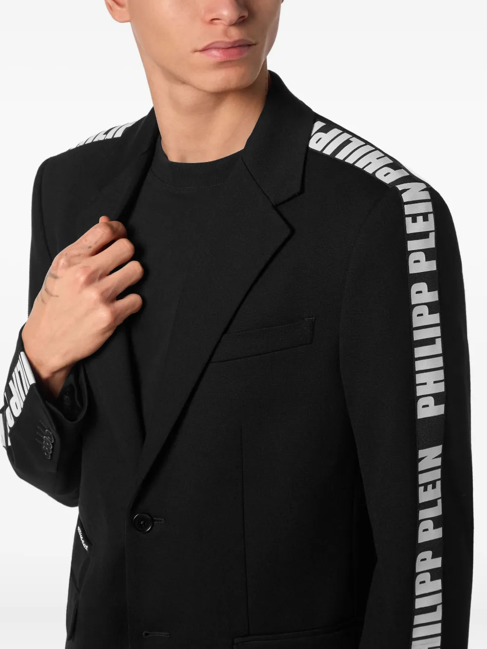 Philipp Plein Blazer met logoband Zwart