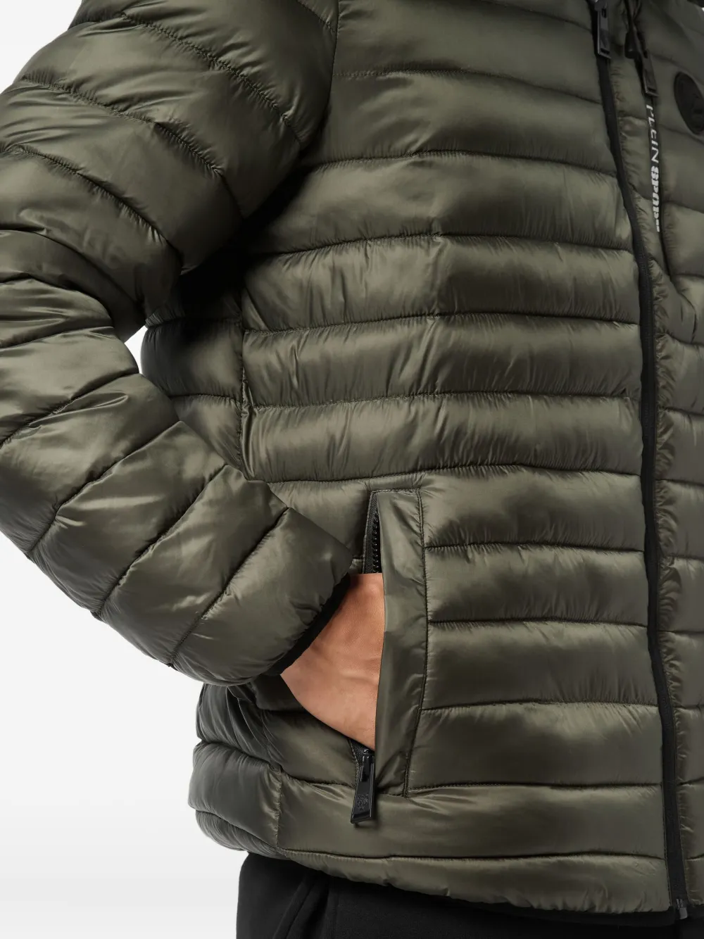 Plein Sport Gevoerd jack met capuchon Groen