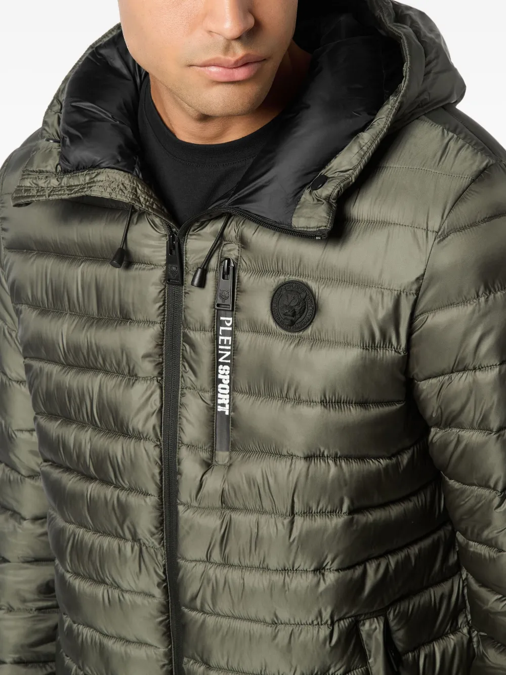 Plein Sport Gevoerd jack met capuchon Groen