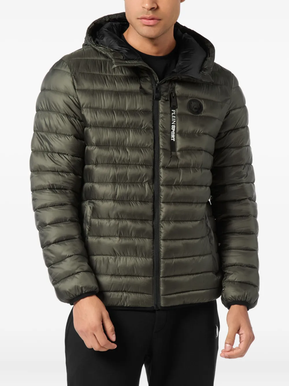 Plein Sport Gevoerd jack met capuchon Groen