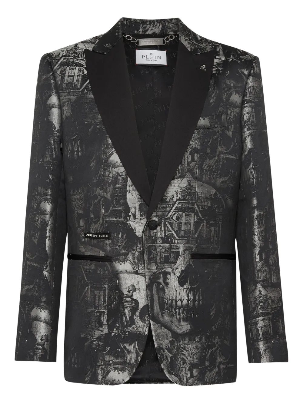 Philipp Plein Lord Fit Skull blazer Zwart