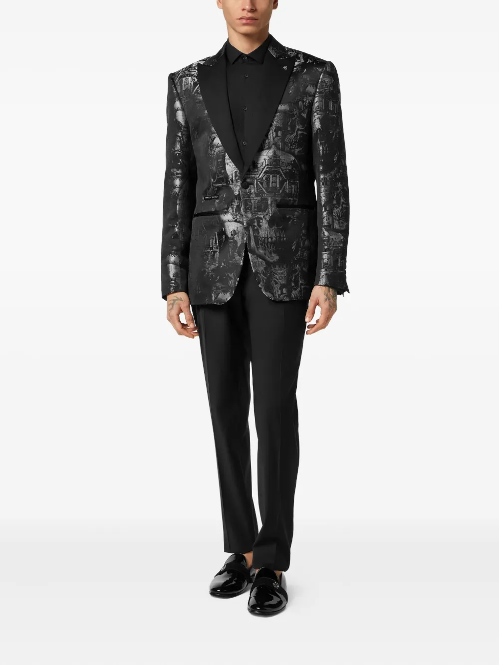 Philipp Plein Lord Fit Skull blazer Zwart