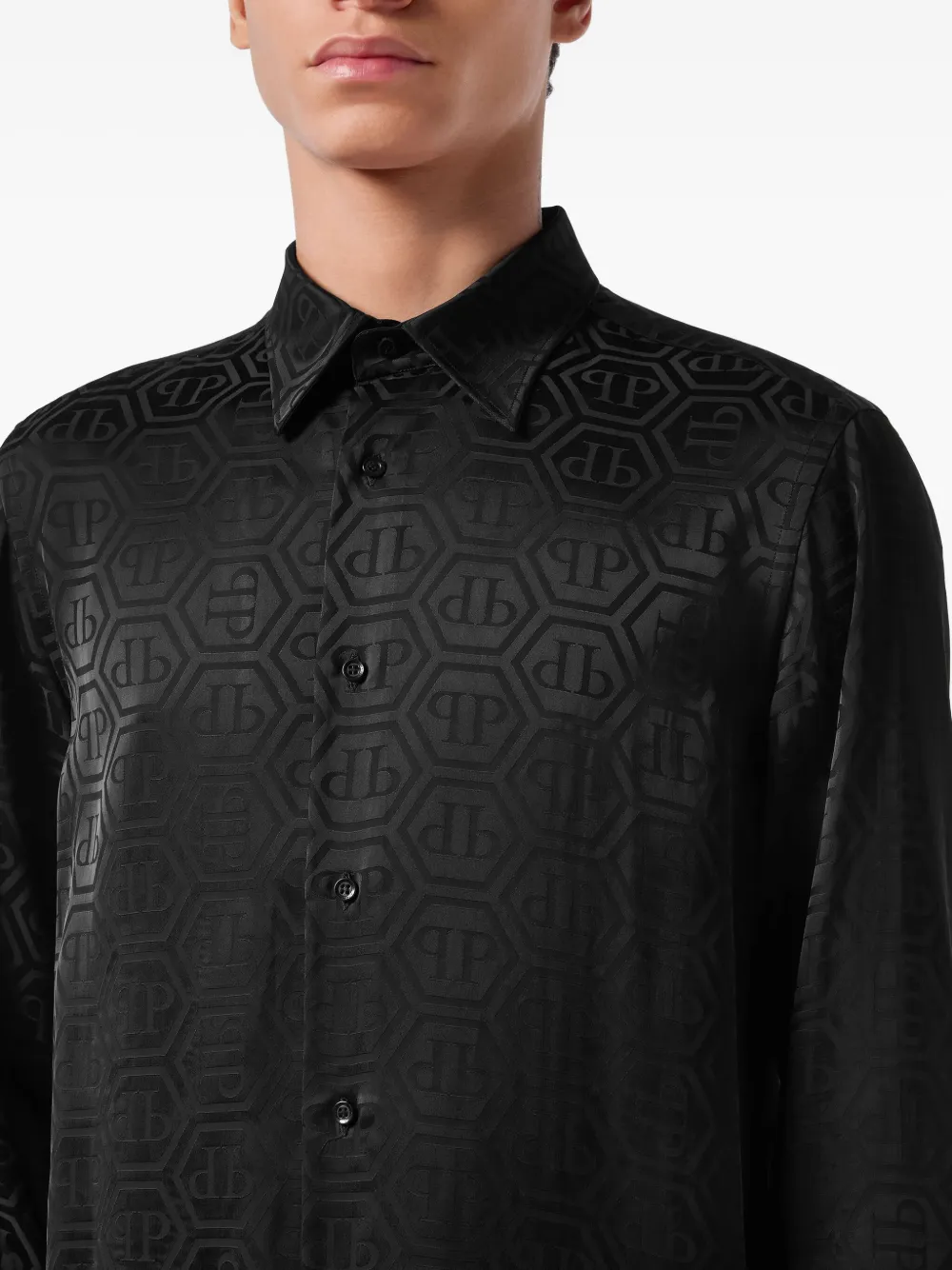 Philipp Plein Sugar Daddy Cut zijden overhemd Zwart