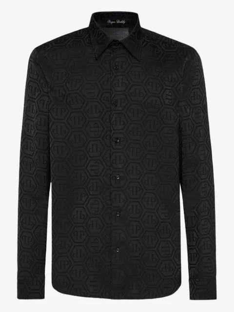 Philipp Plein Sugar Daddy cut silk shirt monogram