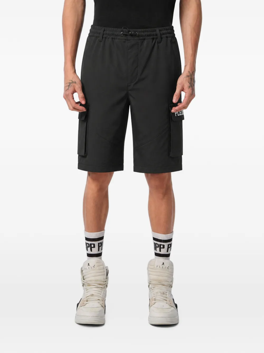 Plein Sport Thunder cargo shorts Zwart