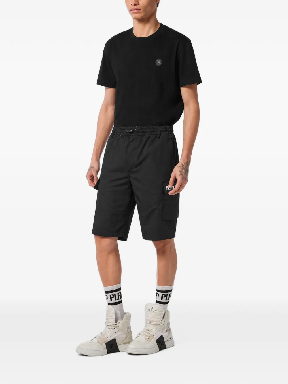 Plein Sport Thunder cargo shorts Zwart