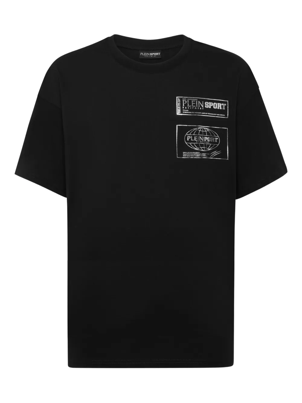 metallic-logo cotton T-shirt