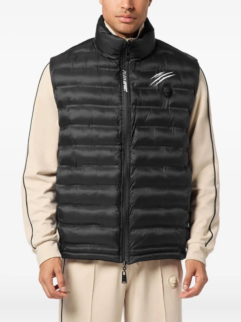 Plein Sport Zip-up Gilet In Black