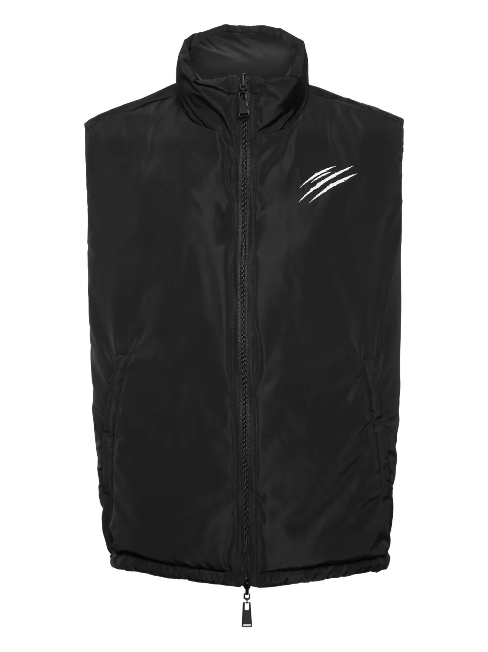 Plein Sport Zip-up Gilet In Black